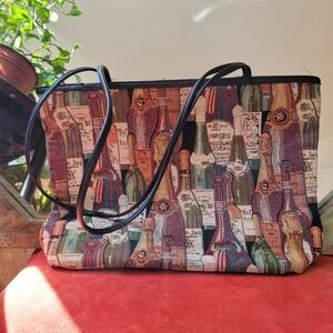 Vintage Accesory Works Champagne Tapestry Tote Bag 11.5x15"